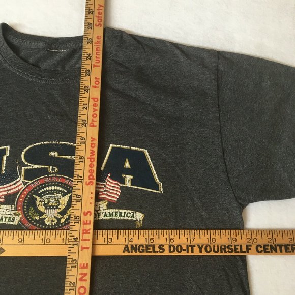 #74 The Great Seal United States Of America USA Men's Tee Shirt charcoal flag lg - Picture 4 of 7